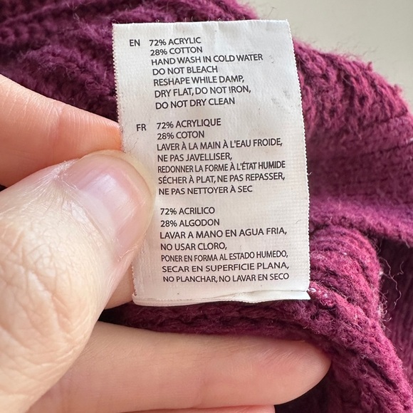 RDI Berry/Purple/Maroon Oversized Knit Cozy Sweater, Leggings Sweater, Size XL - Picture 7 of 15